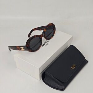 Celine Brown Tortoise Sunglasses with Black Case